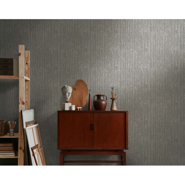 Tapet texturat gri cu sclipiri metalice