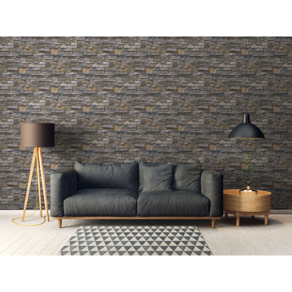 Tapet living Granit gri-crem