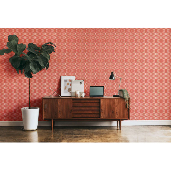 Tapet retro Psychedelia rosu