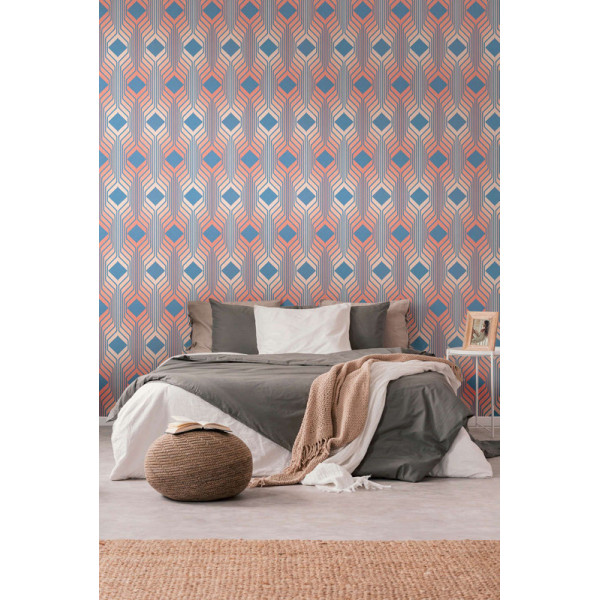 Tapet Retro Chic albastru