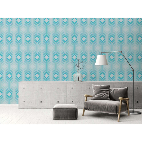 Tapet Retro Chic turcoaz