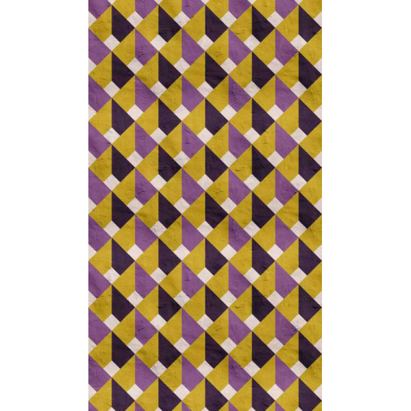 Fototapet retro geometric galben-mov