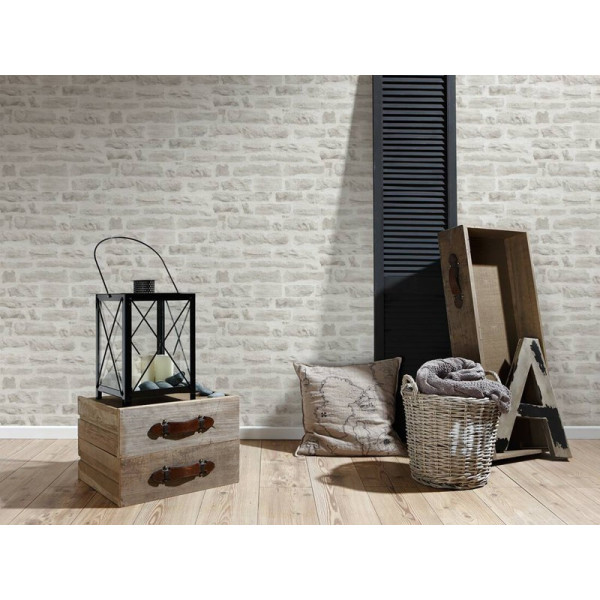 tapet-vintage-caramida-gri-elements-decorare