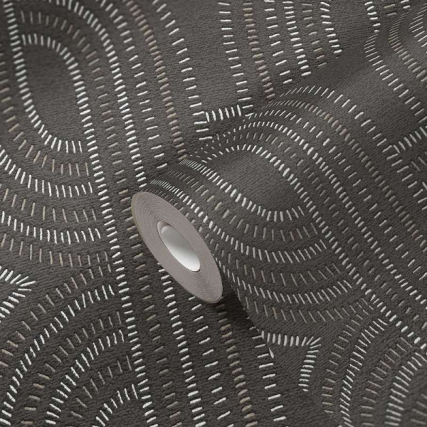 Tapet geometric cu striatii maro