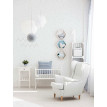 Tapet bleu cu buline multicolore