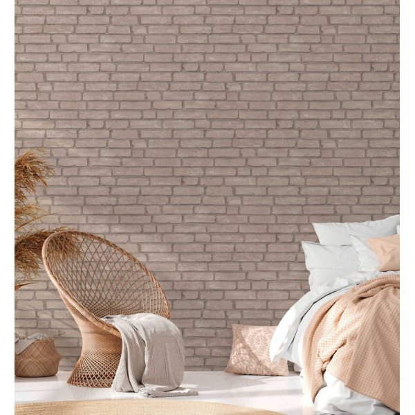 tapet-vlies-caramida-bej-elements-decorare