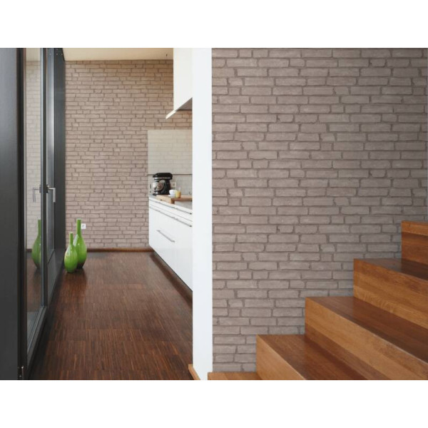 tapet-vlies-caramida-bej-elements-decorare