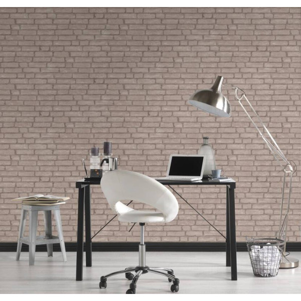 tapet-vlies-caramida-bej-elements-decorare