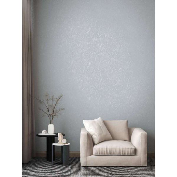Tapet floral texturat gri