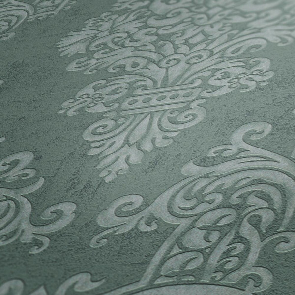 Tapet elegant stil Baroc gri-verzui