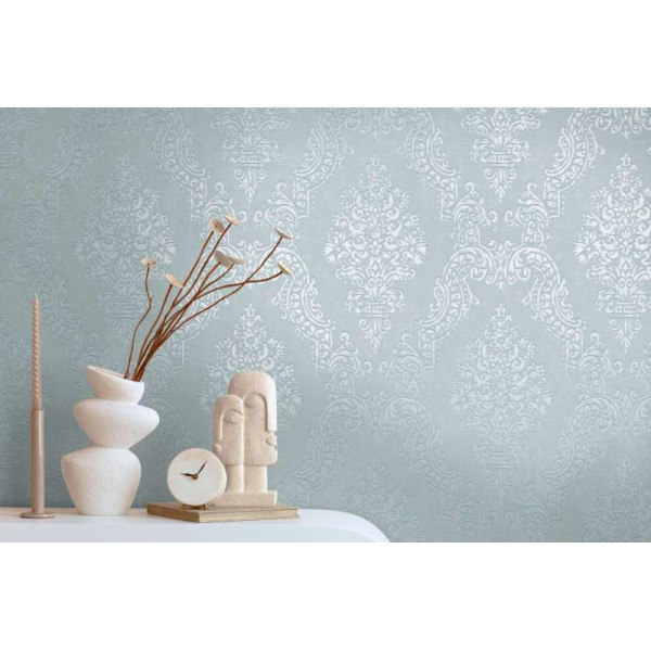 Tapet elegant stil Baroc turcoaz deschis