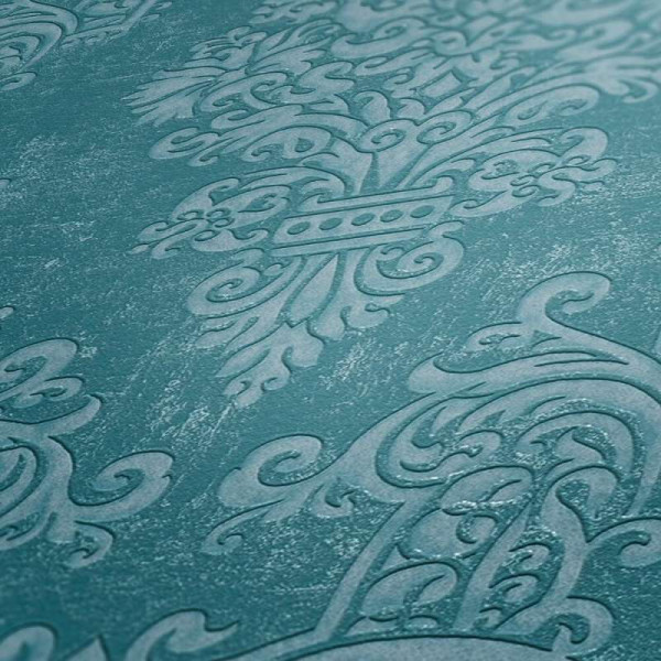 Tapet elegant stil Baroc turcoaz
