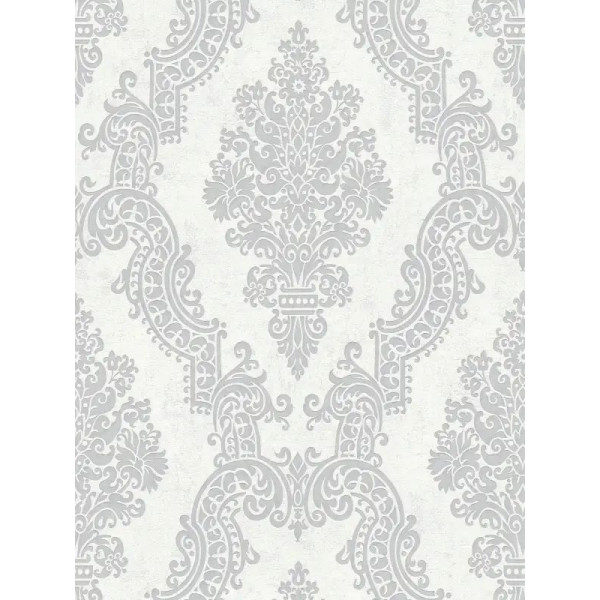 Tapet elegant stil Baroc alb-gri