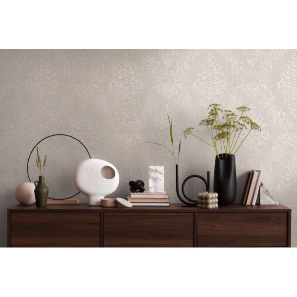 Tapet elegant stil Baroc bej-gri