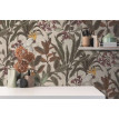 Tapet exotic vintage Kakadu crem-verde