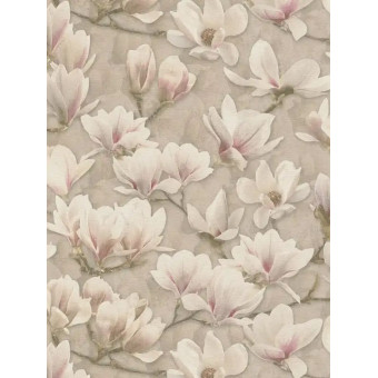 Tapet cu magnolii bej-roz