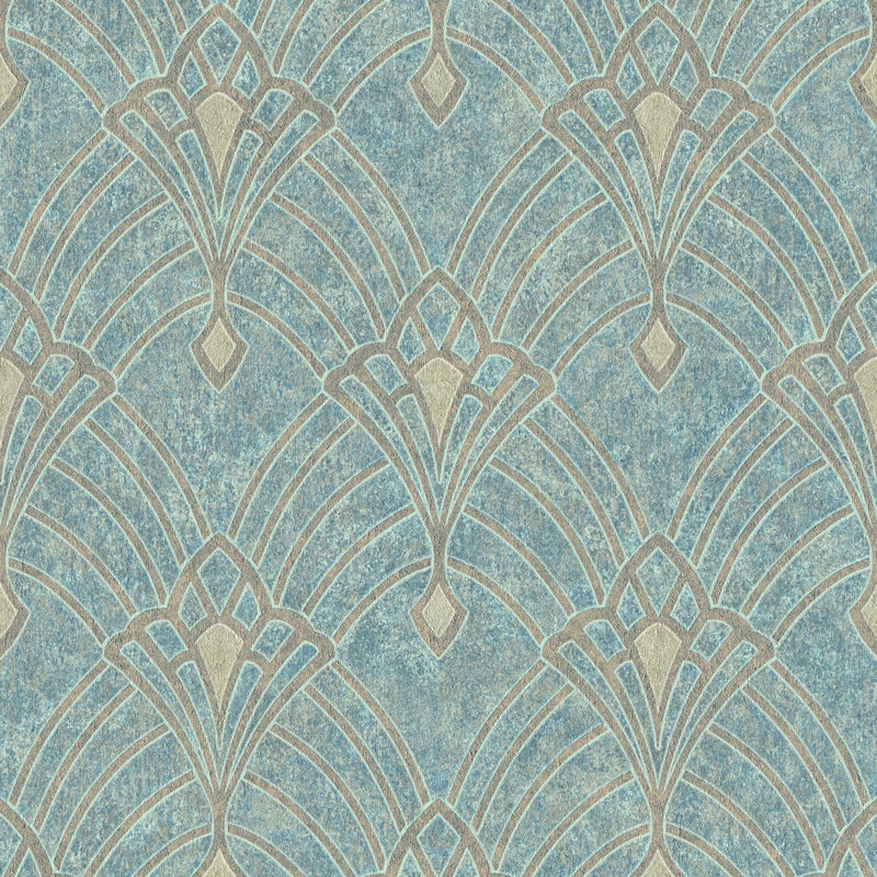 tapet-art-deco-albastru-mata-hari