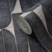 Tapet geometric Frunze de palmier bej-negru