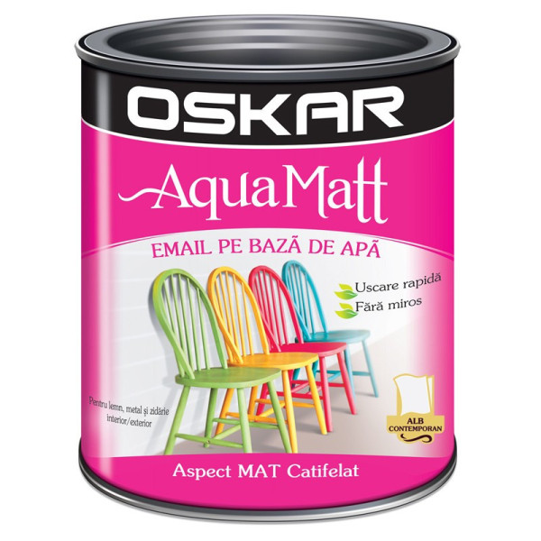 Vopsea Oskar Aqua Matt Alb contemporan 2.5l