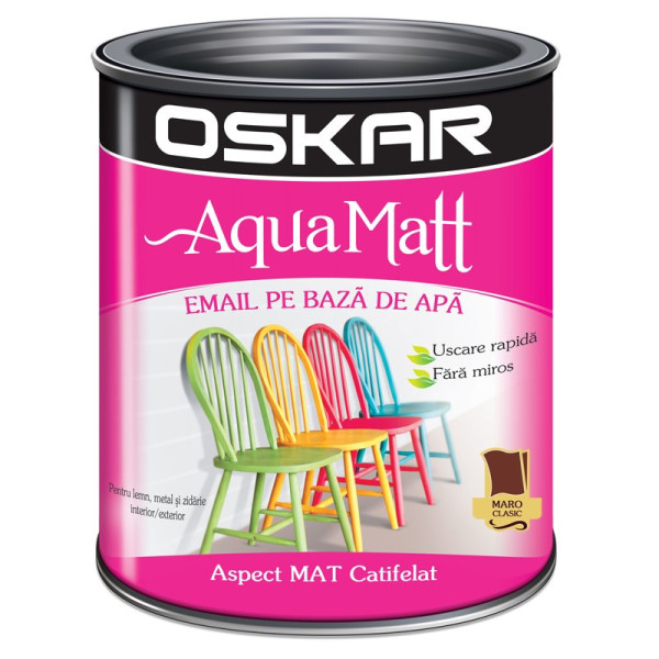 Vopsea Oskar Aqua Matt Maro clasic 0.6l