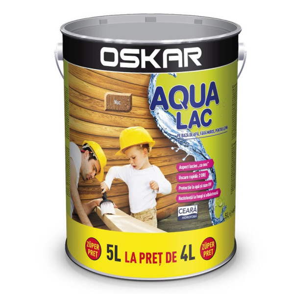 Oskar Aqua Lac pentru lemn Nuc 5L