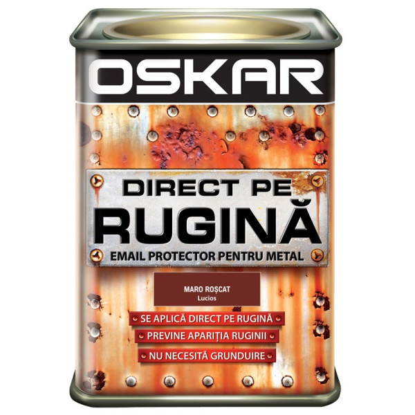 Vopsea Oskar Direct pe Rugina Maro Roscat Lucios 0.5L