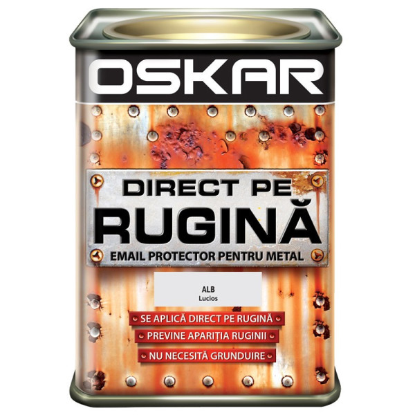 Vopsea Oskar Direct pe Rugina Alb Lucios 0.5l