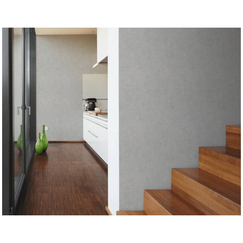 tapet-vlies-beton-gri-inchis-ambient