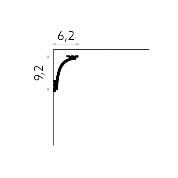 Profil mascare sina perdea MD111 92x62 mm