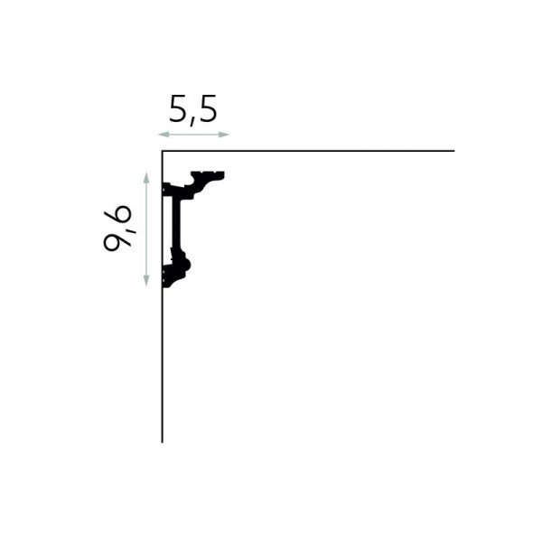 Profil mascare sina perdea MD137 96x55 mm