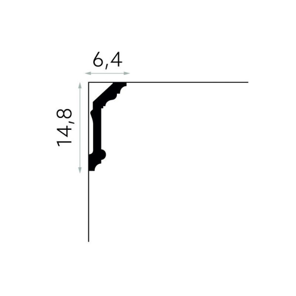 Cornisa tavan MDA072 148x64 mm