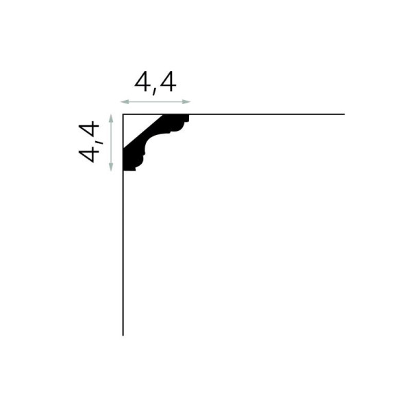 Cornisa flexibila MDB112F 44x44 mm