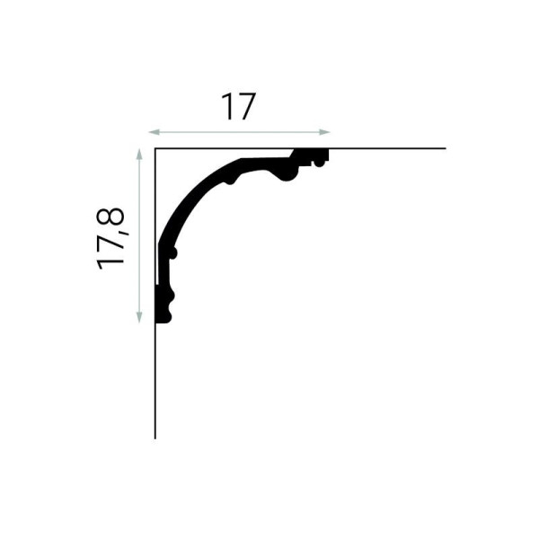 Cornisa tavan MDB128 178x170 mm