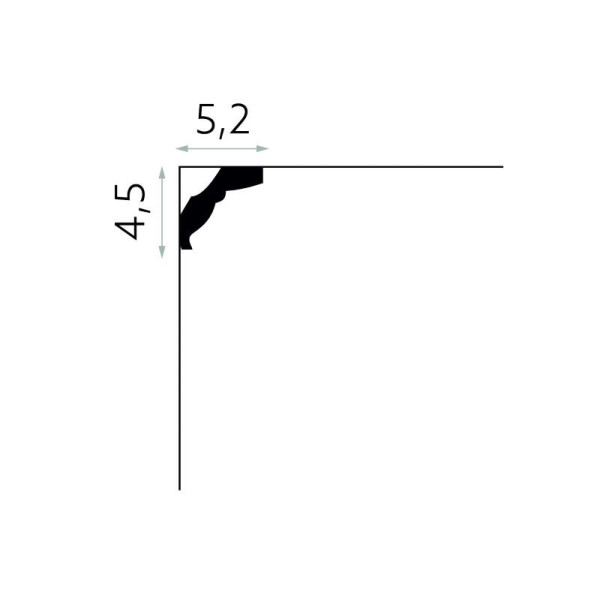 Cornisa tavan MDB174 49x52 mm
