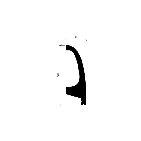 Plinta polimer dur Gaudi 90x31 mm