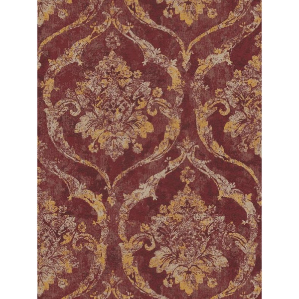 Tapet baroc texturat rosu