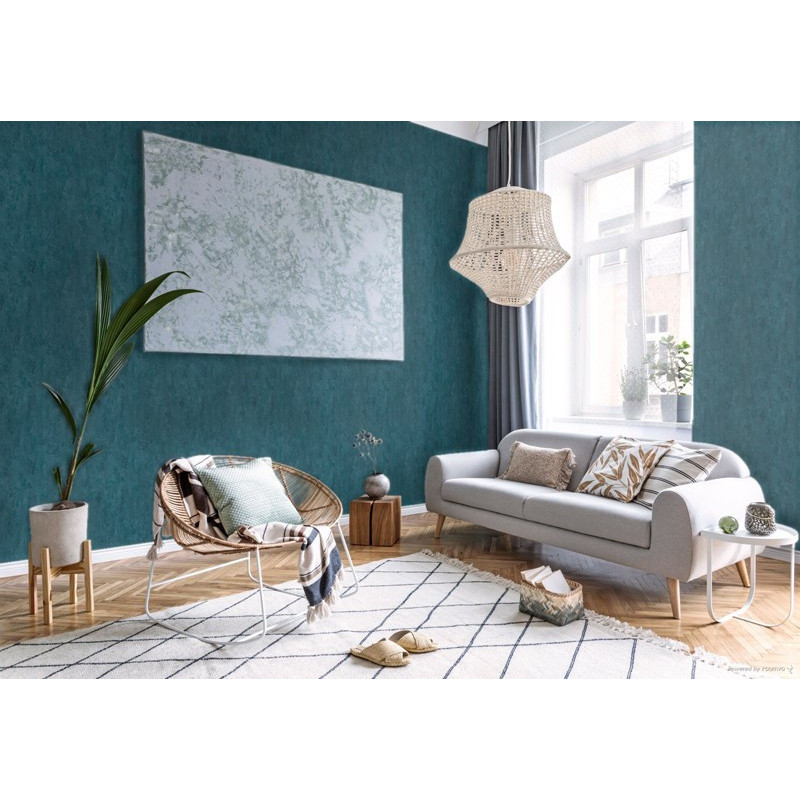 tapet-stil-industrial-albastru-metalic-ambient