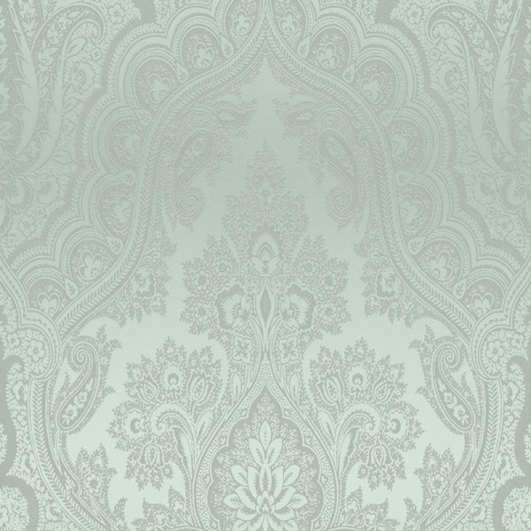 Tapet stil baroc verde cu irizatii metalice