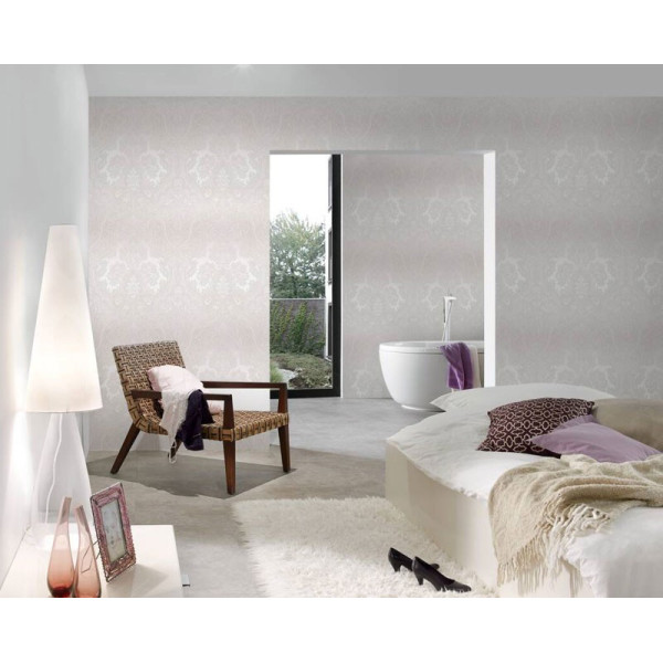 tapet-stil-baroc-gri-cu-irizatii-metalice-ambient