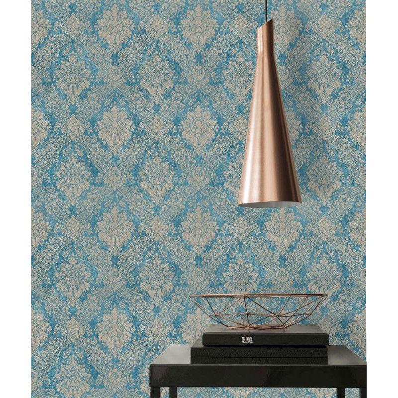 tapet-baroc-albastru-cu-aspect-uzat-ambient