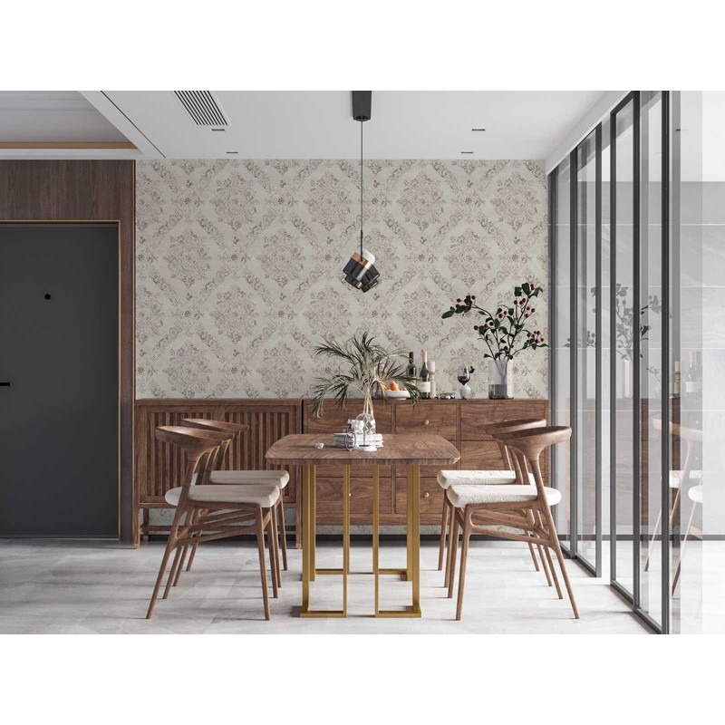 tapet-baroc-imitatie-textil-crem-ambient
