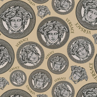 Tapet Medusa bej Versace