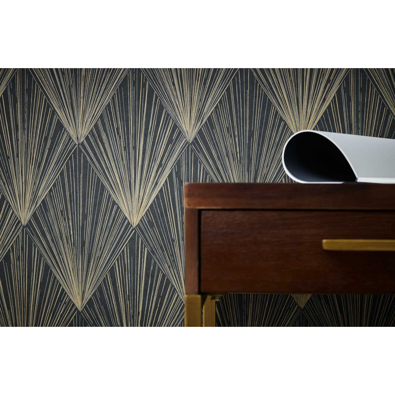 tapet-modern-ava-negru-auriu-ambient