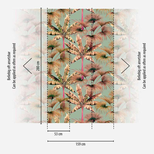 fototapet-frunze-de-palmieri-bej-roz-dimensiuni