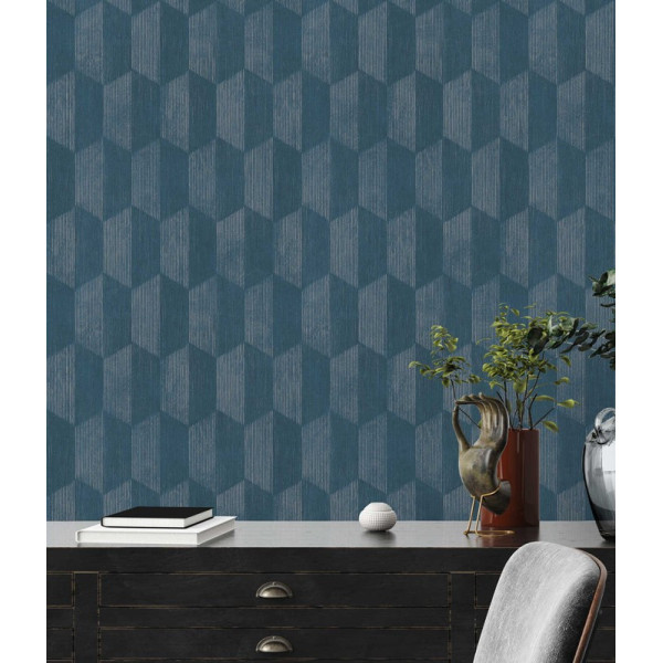 tapet-retro-geo-effect-albastru-ambient