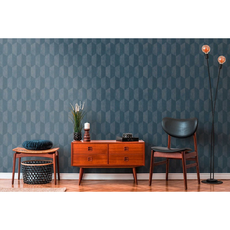 tapet-retro-geo-effect-albastru-ambient