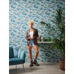 tapet-design-valuri-albastru-auriu-ambient