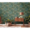 tapet-cu-frunze-pop-art-verde-ambient