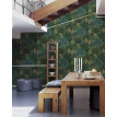 tapet-cu-frunze-pop-art-verde-ambient