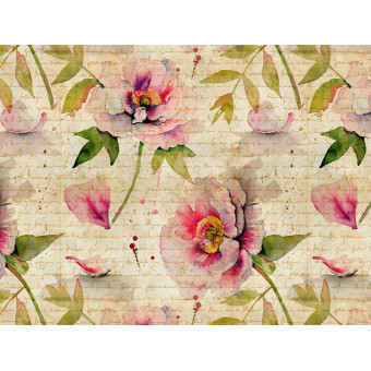 Fototapet Bujori Shabby Chic